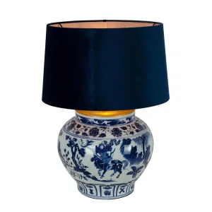 Woody Ceramic Table Lamp Base Blue and White- Base Only by Florabelle Living, a Table & Bedside Lamps for sale on Style Sourcebook