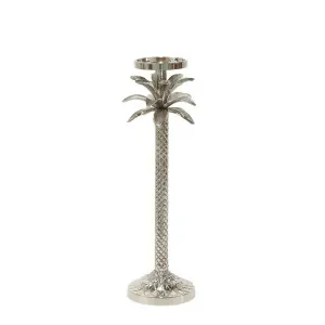 Raffles Palm Candle Stick Silver Medium by Florabelle Living, a Lanterns for sale on Style Sourcebook