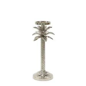Raffles Palm Candle Stick Silver Small by Florabelle Living, a Lanterns for sale on Style Sourcebook