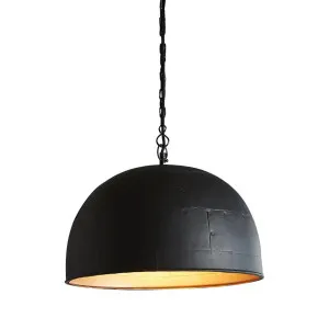Noir Ceiling Pendant Small Black with Gold Interior by Florabelle Living, a Pendant Lighting for sale on Style Sourcebook