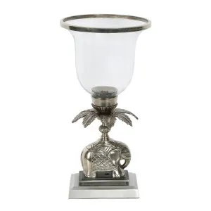 Sabu Hurricane Candle holder Vase Silver by Florabelle Living, a Lanterns for sale on Style Sourcebook