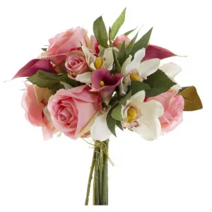Cymbid Rose Calla Bouquet 25cm Pink by Florabelle Living, a Plants for sale on Style Sourcebook