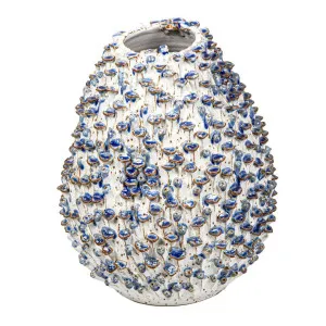 Egg Vase with Flower Medium White and Blue by Florabelle Living, a Vases & Jars for sale on Style Sourcebook