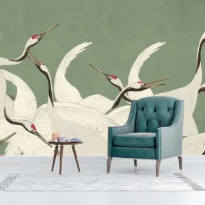 Here And There Green Wallpaper by Florabelle Living, a Artwork & Wall Decor for sale on Style Sourcebook