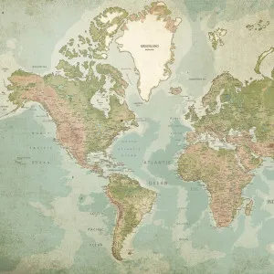 Vintage World Map Wallpaper by Florabelle Living, a Artwork & Wall Decor for sale on Style Sourcebook