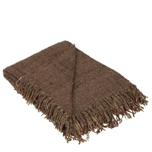 Baku Throw Brown 140x180cm by Florabelle Living, a Throws for sale on Style Sourcebook