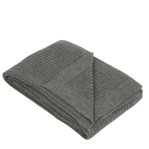 Corby Wool Throw Grey 130x230cm by Florabelle Living, a Throws for sale on Style Sourcebook