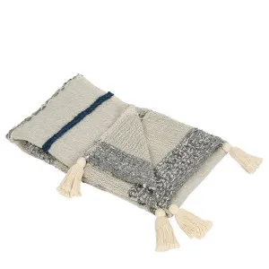 Oslo Cotton Throw Blue 130x170cm by Florabelle Living, a Throws for sale on Style Sourcebook
