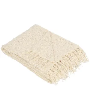 Abbey Cotton Throw Natural 130x170cm by Florabelle Living, a Throws for sale on Style Sourcebook