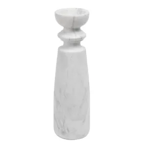 Santiago Marble Candle Stick Extra Large White by Florabelle Living, a Lanterns for sale on Style Sourcebook