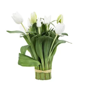 Tulip Bundle Wrapped 40cm White by Florabelle Living, a Plants for sale on Style Sourcebook