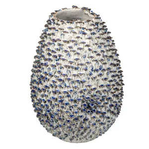 Egg Vase with Flower Large White and Blue by Florabelle Living, a Vases & Jars for sale on Style Sourcebook