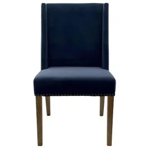 Ithaca Navy Velvet Dining Chair W/Studs by Florabelle Living, a Chairs for sale on Style Sourcebook