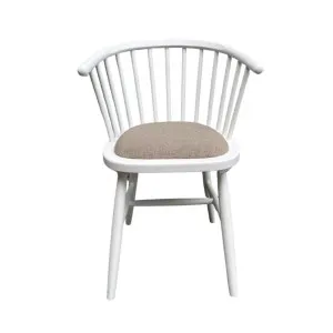 Round Curved Strip Back Elm Wood Dining Chair White by Florabelle Living, a Chairs for sale on Style Sourcebook