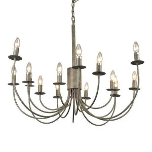 16 Arm Taupe Iron Chandelier 16 Lights by Florabelle Living, a Chandeliers for sale on Style Sourcebook