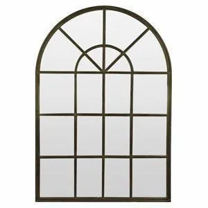 Iron Arch Mirror With Panes Antique Black by Florabelle Living, a Mirrors for sale on Style Sourcebook