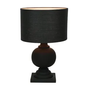 Coach - Black - Turned Wood Ball Balustrade Table Lamp by Florabelle Living, a Table & Bedside Lamps for sale on Style Sourcebook