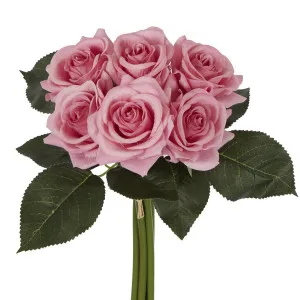 Romance Real Touch Rose Bouquet Mid Pink by Florabelle Living, a Plants for sale on Style Sourcebook