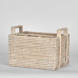 Paume Rattan Cutlery Caddy White Wash by Florabelle Living, a Platters & Serving Boards for sale on Style Sourcebook