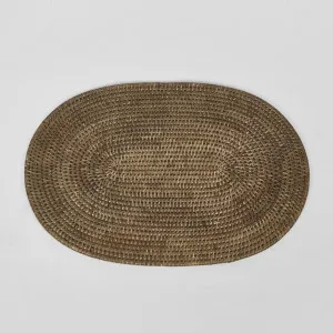 Paume Rattan Oval Placemat Antique Brown by Florabelle Living, a Placemats for sale on Style Sourcebook