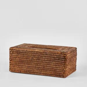 Paume Rattan Rectangle Tissue Box Antique Brown by Florabelle Living, a Statues & Ornaments for sale on Style Sourcebook