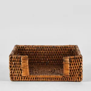 Paume Rattan Square Napkin Box Antique Brown by Florabelle Living, a Platters & Serving Boards for sale on Style Sourcebook