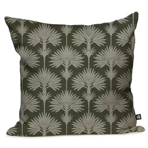 Fan Palms Cushion - Olive by Grace Garrett, a Cushions, Decorative Pillows for sale on Style Sourcebook