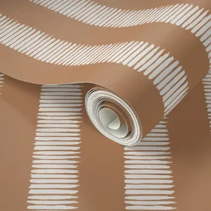 Fence Line Reverse Wallpaper - Dark Buff by Grace Garrett, a Wallpaper for sale on Style Sourcebook