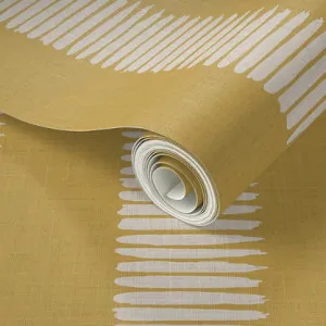 Fence Line Reverse Wallpaper - Lemon Ginger by Grace Garrett, a Wallpaper for sale on Style Sourcebook