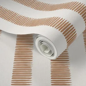 Fence Line Wallpaper - Dark Buff by Grace Garrett, a Wallpaper for sale on Style Sourcebook