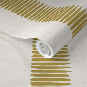 Fence Line Wallpaper - Lemon Ginger by Grace Garrett, a Wallpaper for sale on Style Sourcebook