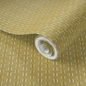 Garden Wicker Wallpaper - Lemon Ginger by Grace Garrett, a Wallpaper for sale on Style Sourcebook