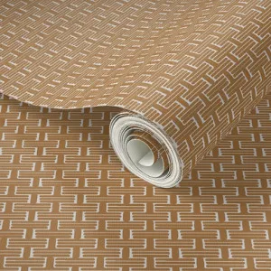 Garden Wicker Wallpaper - Salted Caramel by Grace Garrett, a Wallpaper for sale on Style Sourcebook