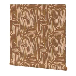 Pathways Wallpaper - Cinnamon by Grace Garrett, a Wallpaper for sale on Style Sourcebook