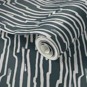 Sandstone Stripe Wallpaper - Indigo by Grace Garrett, a Wallpaper for sale on Style Sourcebook