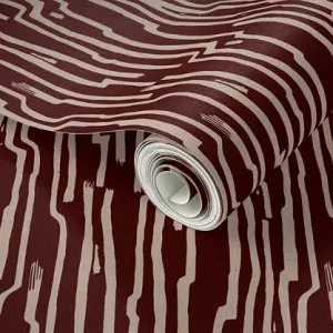 Sandstone Stripe Wallpaper - Mahogany by Grace Garrett, a Wallpaper for sale on Style Sourcebook