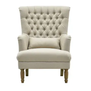 Bayside Hamptons Buttoned Armchair Linen Blend by OneWorld Collection, a Chairs for sale on Style Sourcebook