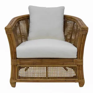 Cayman Armchair Rattan Cream Cushion by OneWorld Collection, a Chairs for sale on Style Sourcebook