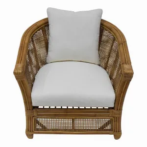 Cayman Armchair Rattan Cream Cushion by OneWorld Collection, a Chairs for sale on Style Sourcebook