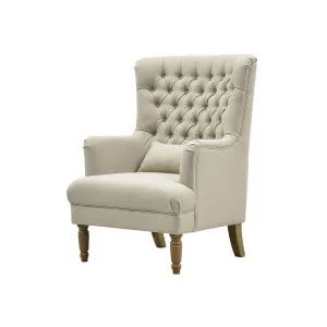 Bayside Hamptons Buttoned Armchair Linen Blend by OneWorld Collection, a Chairs for sale on Style Sourcebook