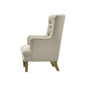 Bayside Hamptons Buttoned Armchair Linen Blend by OneWorld Collection, a Chairs for sale on Style Sourcebook