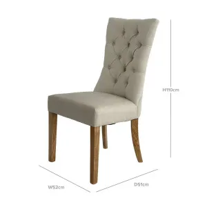 Diana Buttoned Hamptons Dining Chair Linen Blend by OneWorld Collection, a Dining Chairs for sale on Style Sourcebook