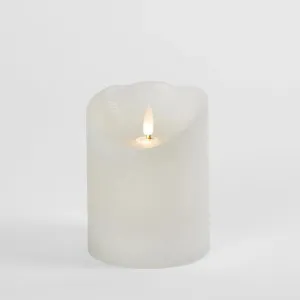 LED Battery Operated Wax Flameless Candle White 12.5cm by OneWorld Collection, a Lanterns for sale on Style Sourcebook