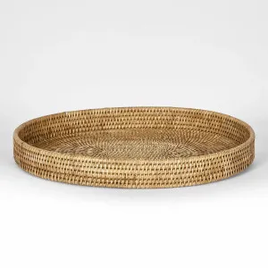 Paume Rattan Oval Tray Natural by OneWorld Collection, a Tableware for sale on Style Sourcebook