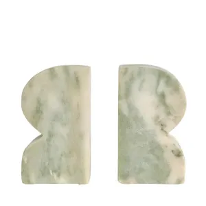 Cooper Marble Bookend Set Green & White by OneWorld Collection, a Decorative Accessories for sale on Style Sourcebook