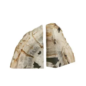 Cinagara Petrified Wood Bookends Set by OneWorld Collection, a Decorative Accessories for sale on Style Sourcebook