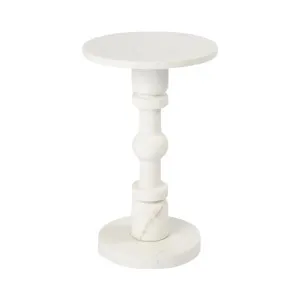 Athens Marble Occasional Table White by OneWorld Collection, a Side Table for sale on Style Sourcebook