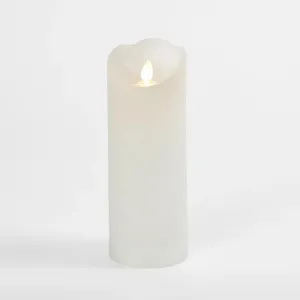 LED Battery Operated Wax Flameless Candle White 20cm by OneWorld Collection, a Lanterns for sale on Style Sourcebook