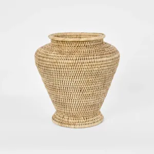 Paume Rattan Flower Urn Small Natural by OneWorld Collection, a Vases & Jars for sale on Style Sourcebook