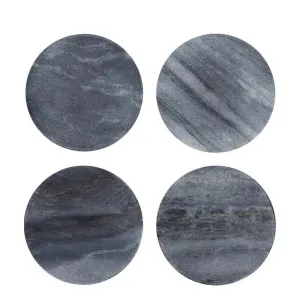 Graze Marble Coaster Round Grey by OneWorld Collection, a Tableware for sale on Style Sourcebook